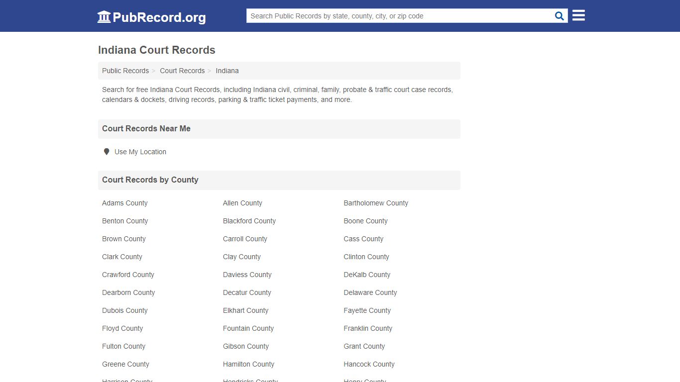 Free Indiana Court Records - pubrecord.org